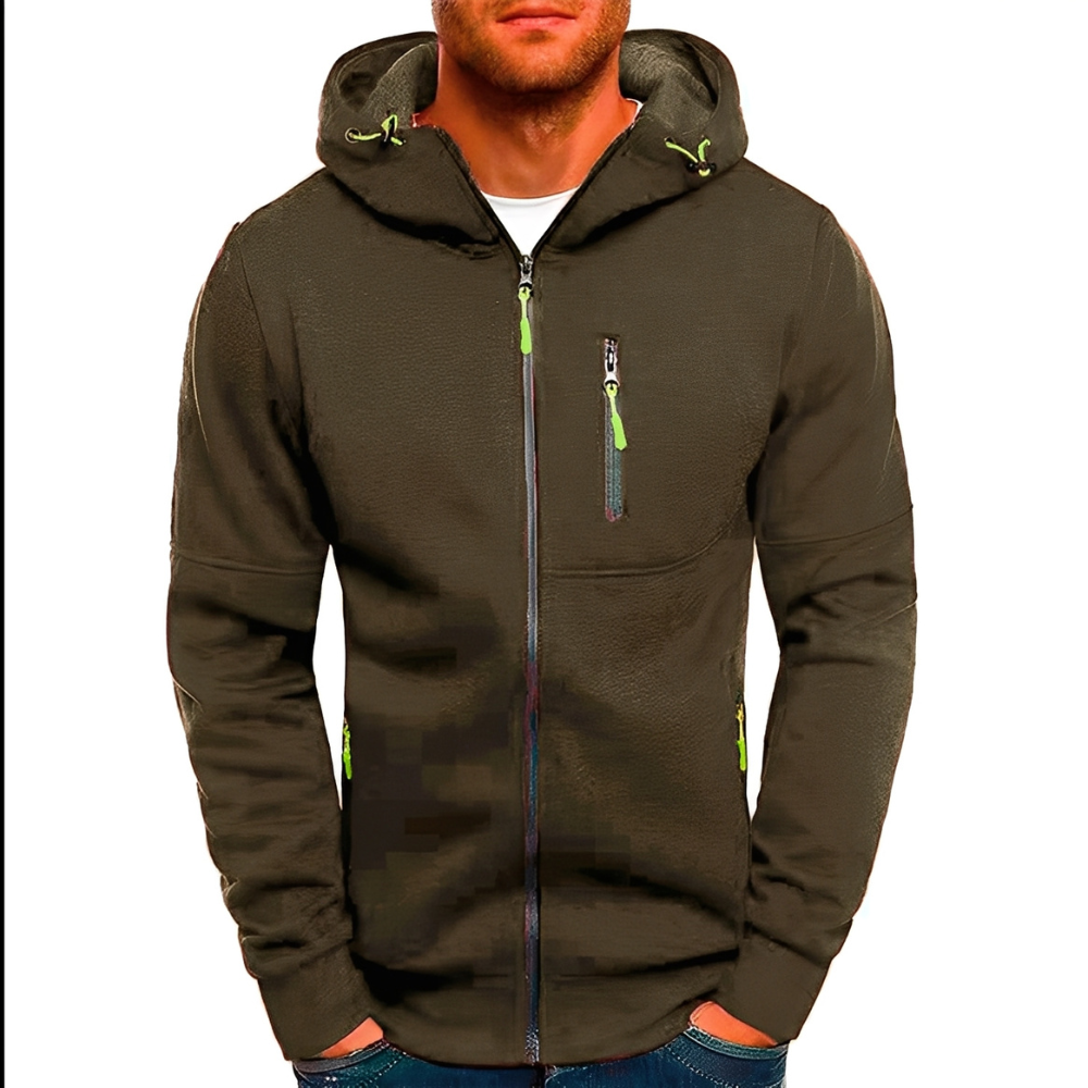 Street-wave Hooded Zip Up Jacket For Men Premium Comfort And Easy Zip Front Pocket Convenience