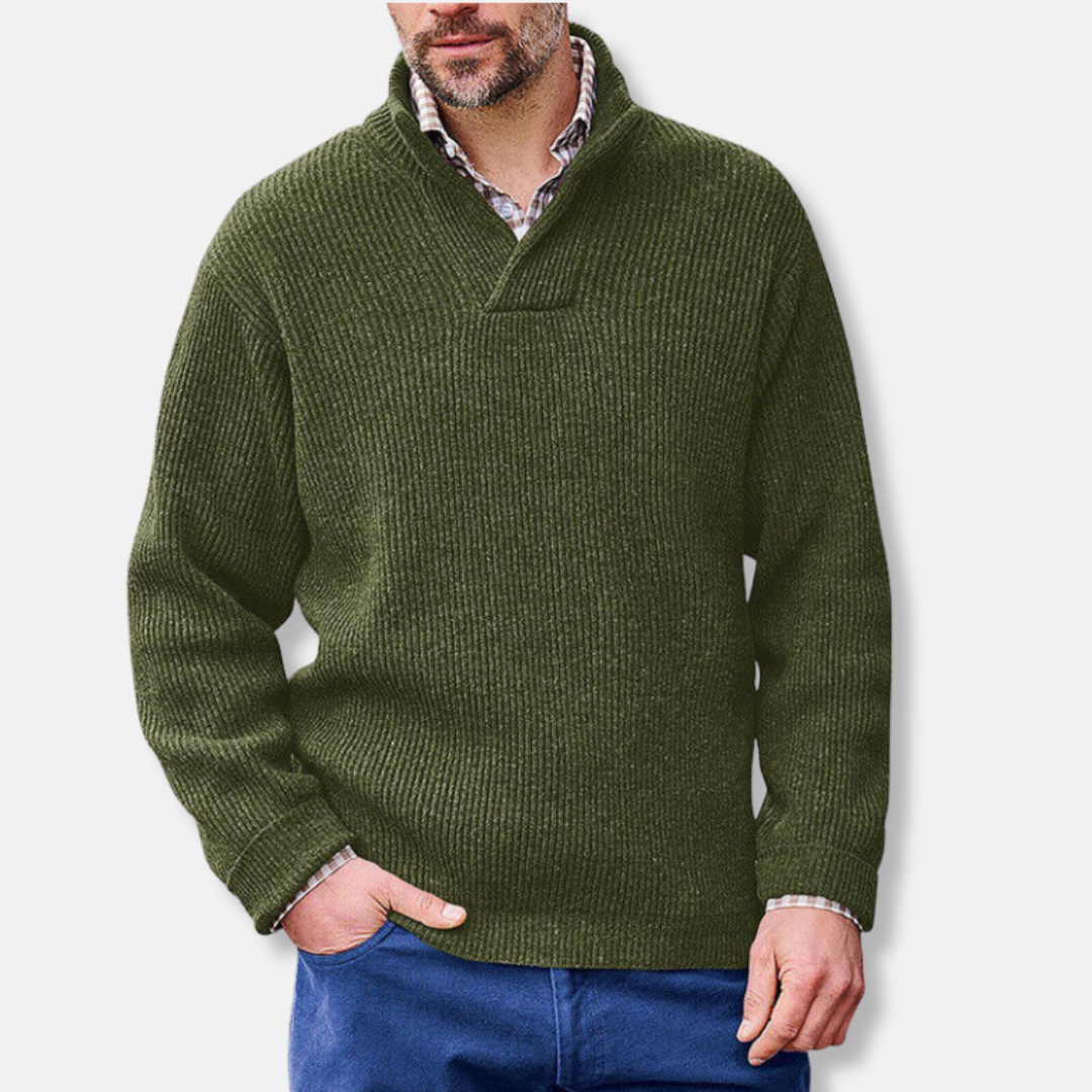 Street-Wave Men's Cotton Blend Pullover Sweatshirt Stand Collar Comfort