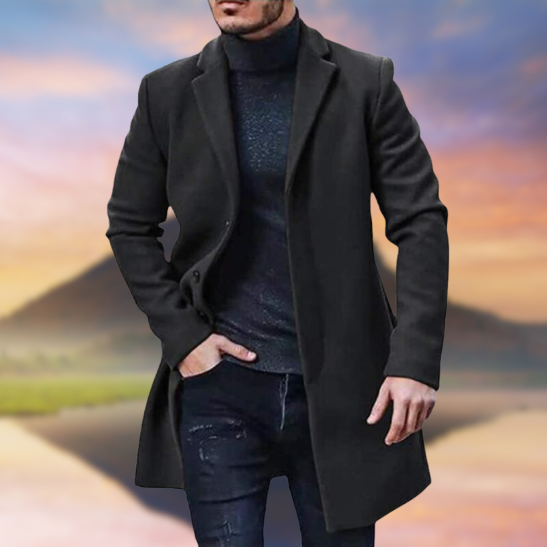 Street-Wave Coat For Men Removable Hood Dual-Layer Insulation Elegant Classic Style