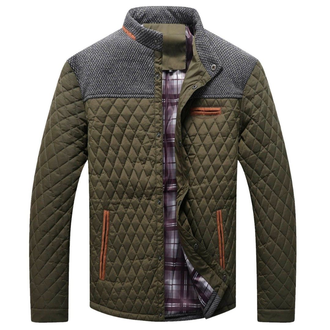 Quilted Mens Jacket Street Wave Lightweight Warm Outerwear Year Round Comfort