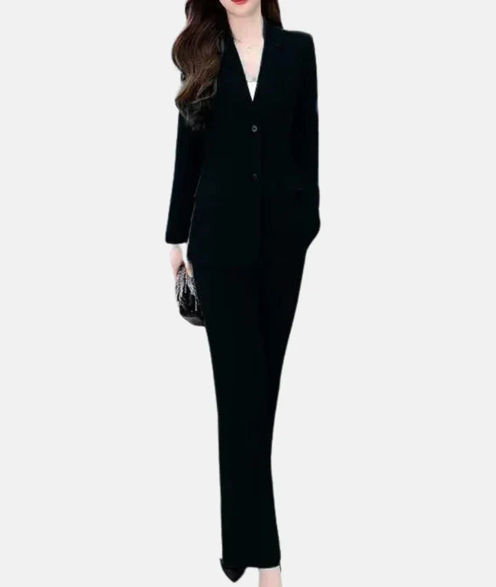Street-wave Women's Tailored Pantsuit With Fitted Blazer For Professional Women