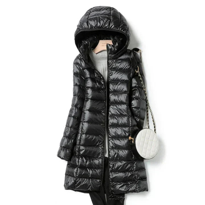 Street-Wave Long Winter Coat For Women With Hood Warm Puffer Jacket For Cold Weather Outdoor Wear