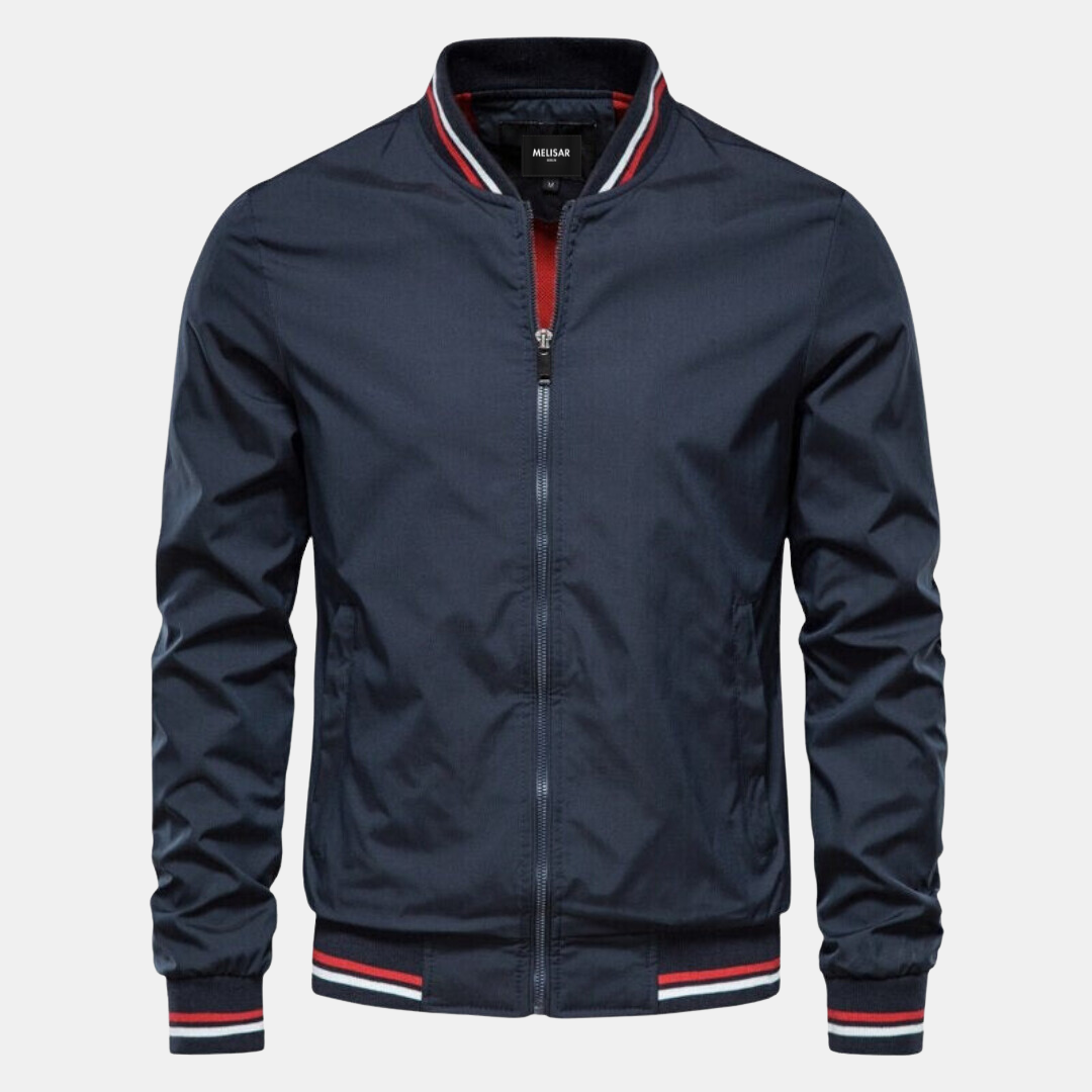 Street-Wave Bomber Jacket For Men Durable Ribbed Cuffs Essential