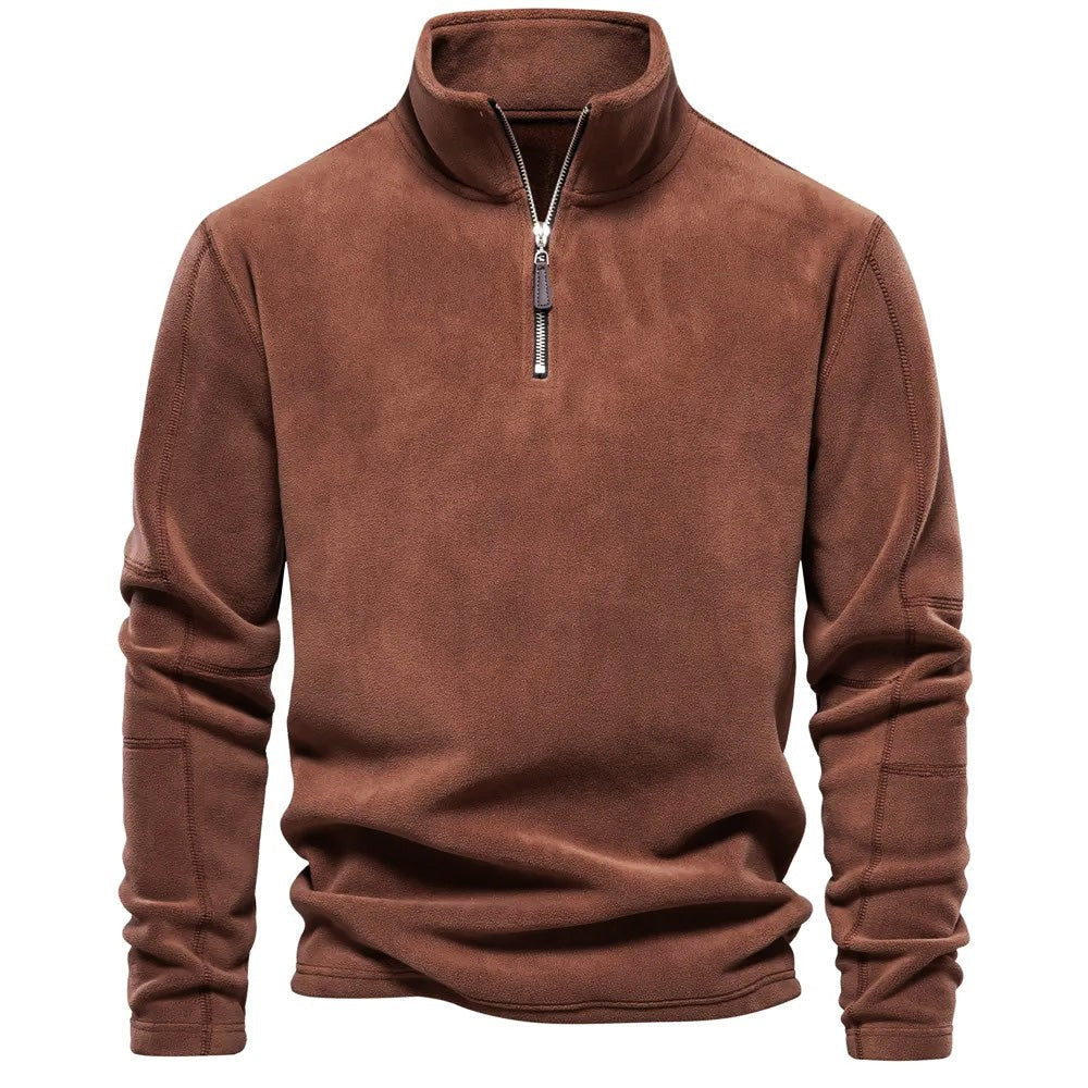 Street Wave Half Zip Knit Wool Blend Pullover For Men Classic Comfort And Everyday Versatility