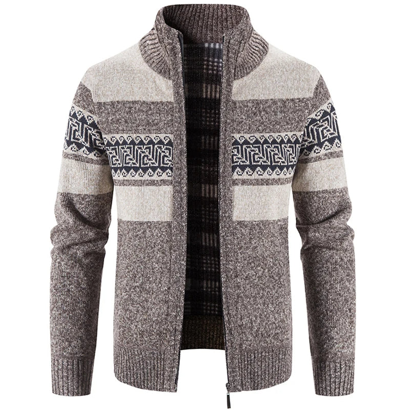 Street Wave Autumn Breeze Cardigan Vest For Men Warm Knit With Stand Collar Layering Piece For Winter