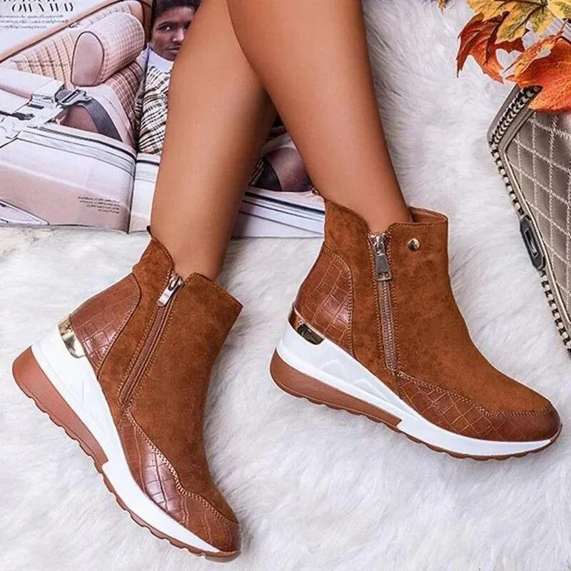 Streetwave Retro Zipper Boots For Women 90s Vintage Style With Easy Zip Closure And Comfort