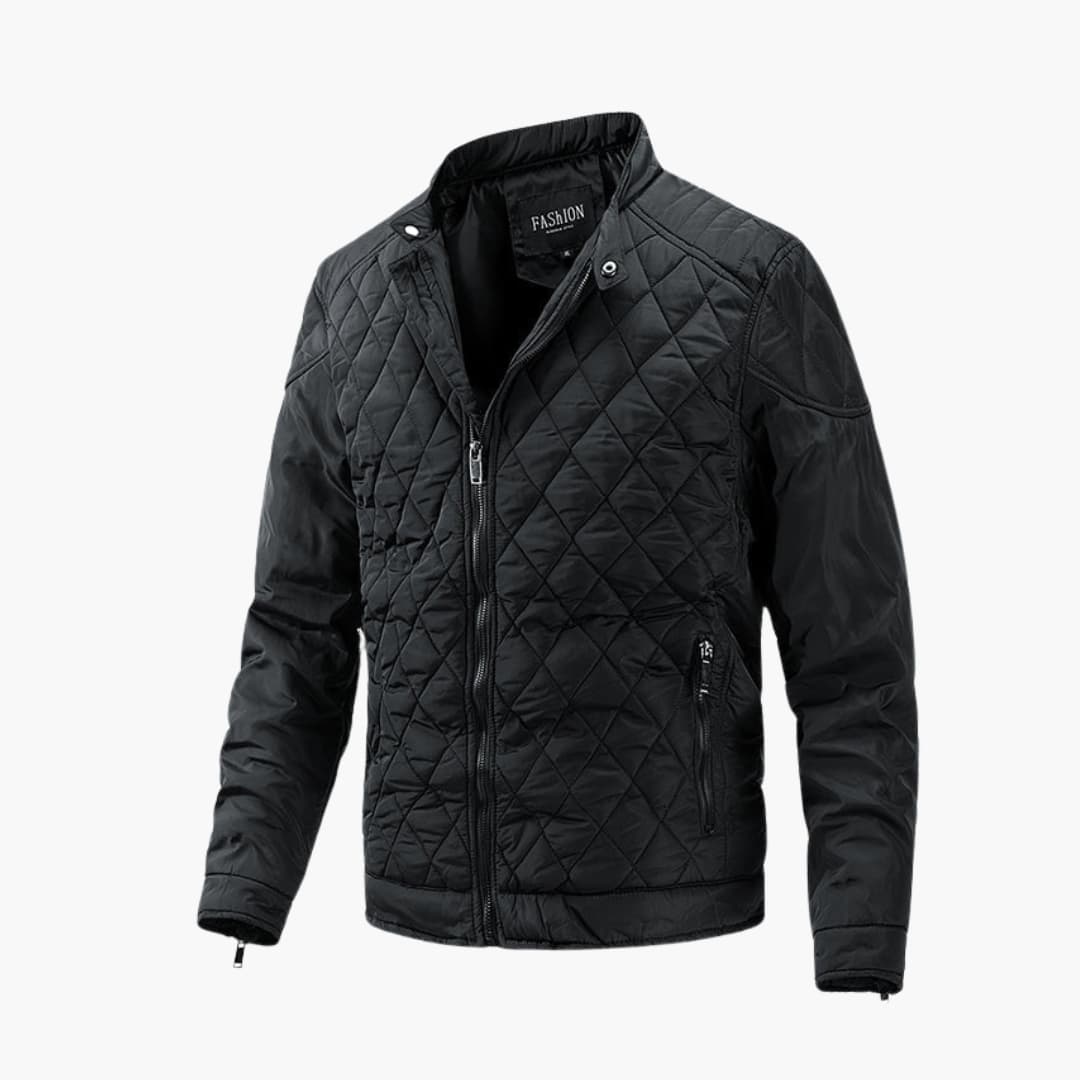 Street-Wave Quilted Diamond Jacket For Men Urban Style Warmth Versatile Outerwear