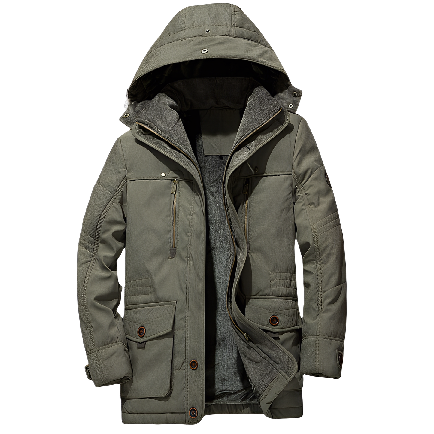 Street-Wave Men Warm Puffer Jacket With Hood Water-Resistant Insulated Winter Coat