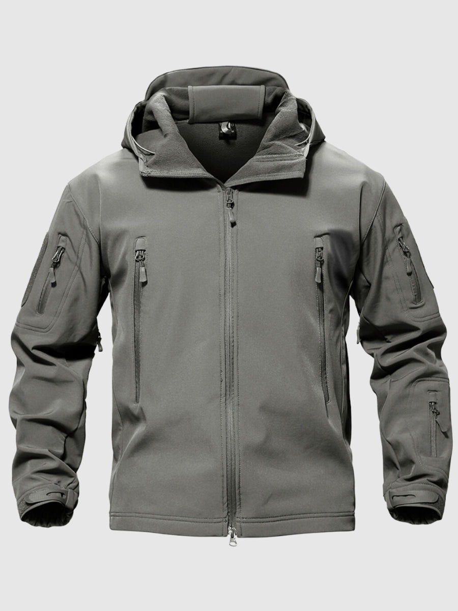 Street-Wave Water Repellent Polyester Jacket For Men With Durable Zipper Pockets