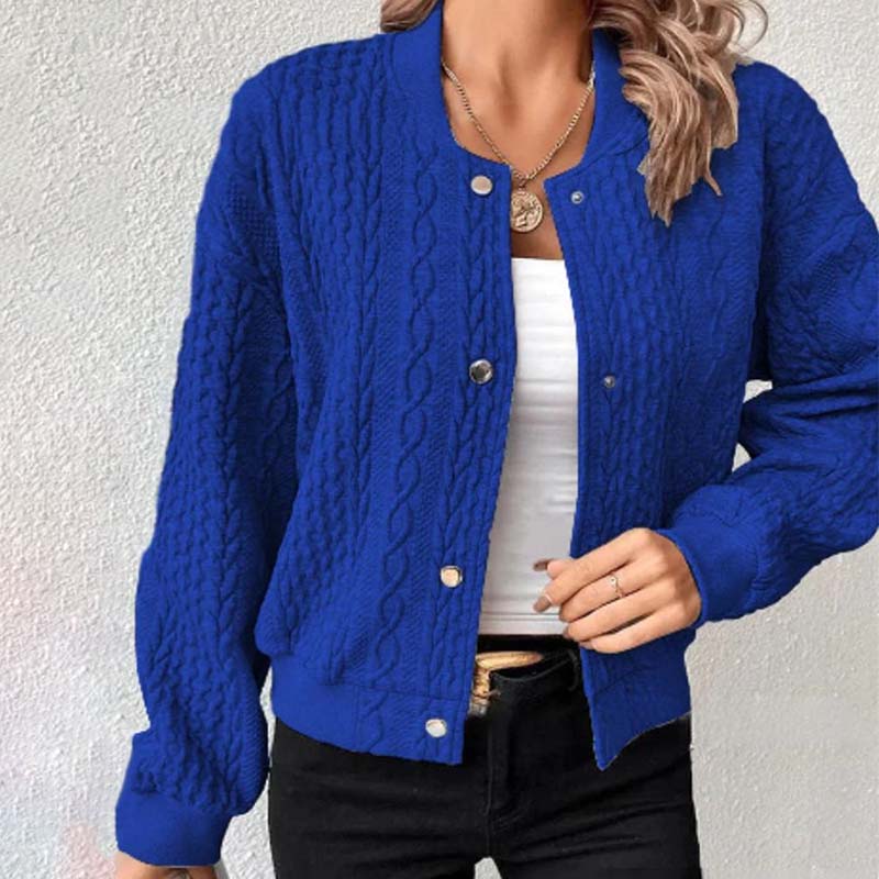 Street-wave Knit Cardigan For Women Cozy Cable Knit Essential For Casual Everyday Looks