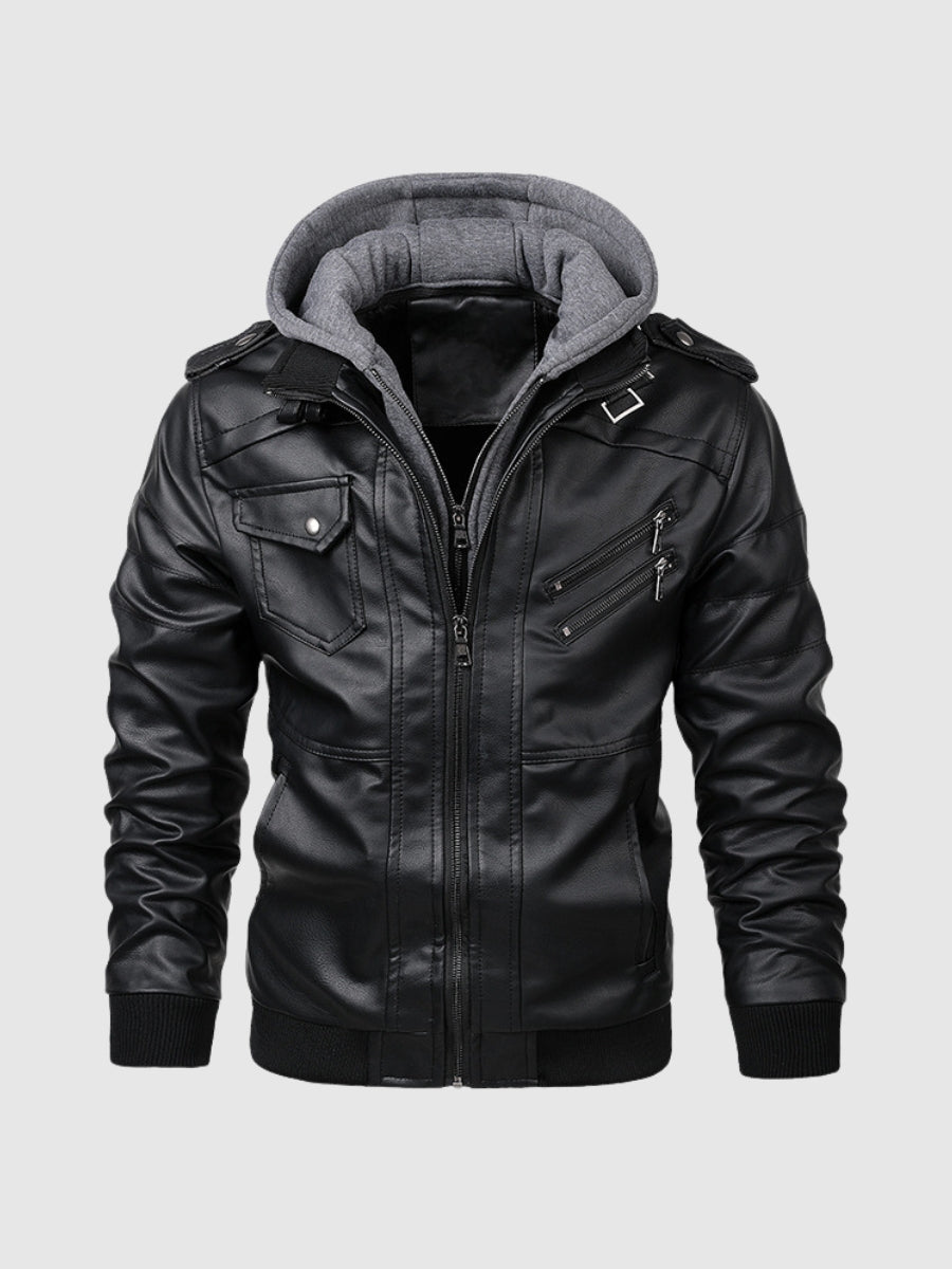 Street-Wave Mens Faux Leather Jacket Brown Modern Comfort Versatile Everyday Outerwear