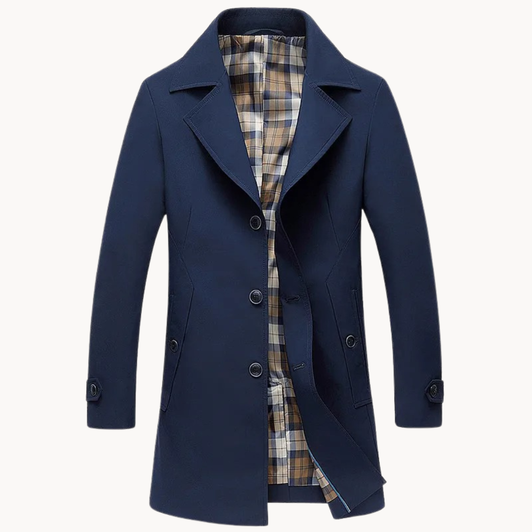 Street-wave Windproof Mens Trench Coat With Waterproof Insulation For Winter Weather