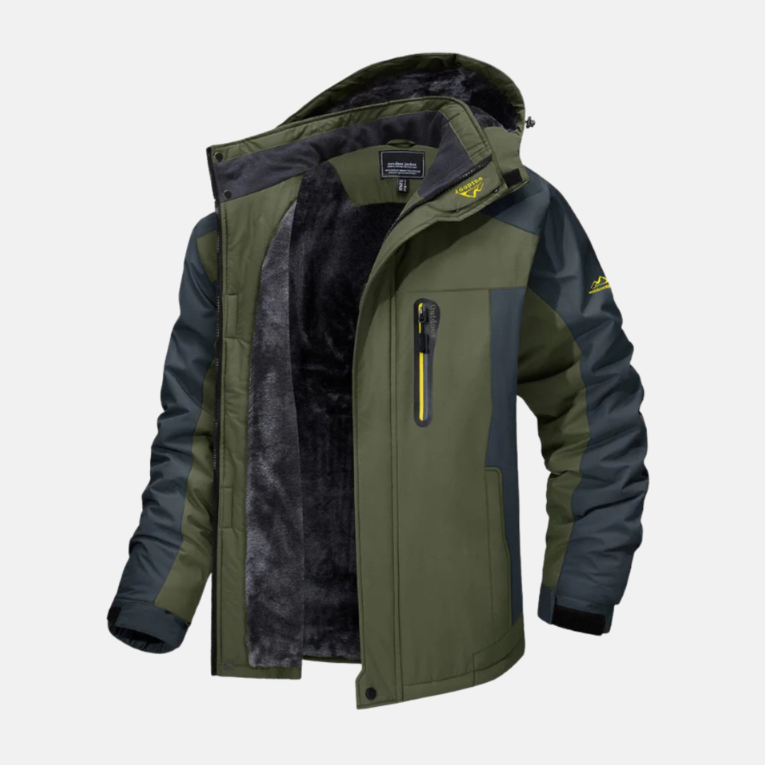 Street-Wave Men's Woven Hip Length Jacket High Stand Collar Fleece Lined