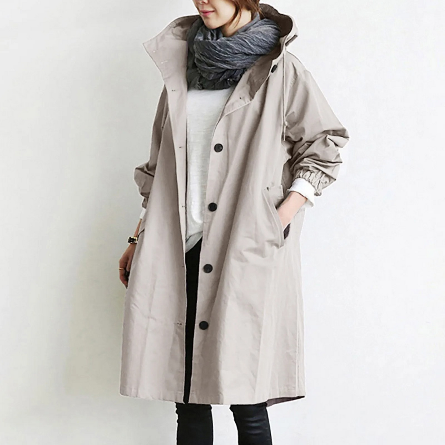 Street-wave Womens Tailored Trench Coat Chic Winter Outerwear With Premium Materials For Modern Women