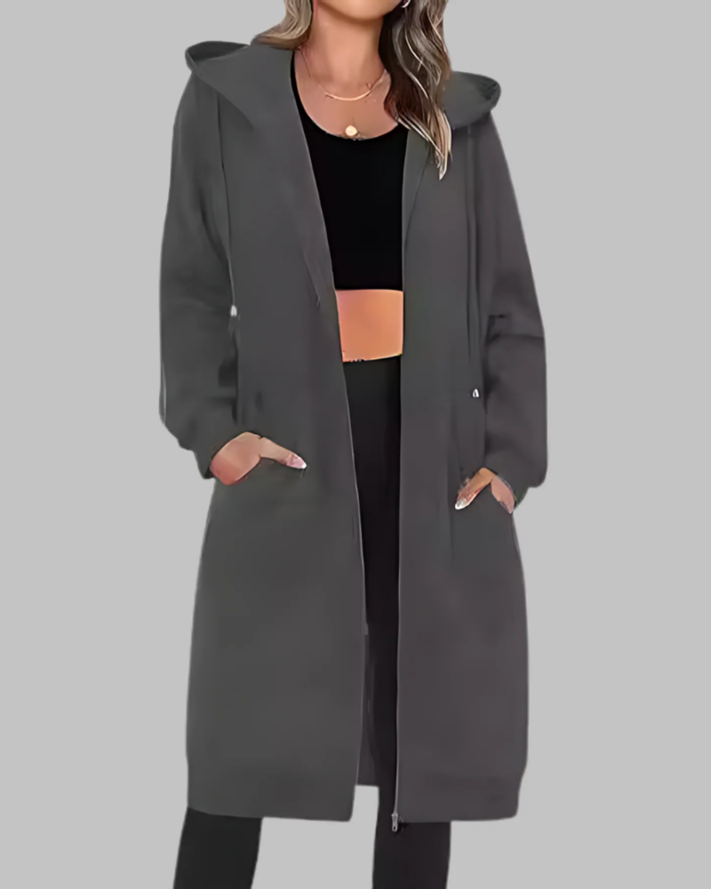 Streetwave Oversized Zip Up Long Jacket For Women Comfort And Layering Essentials