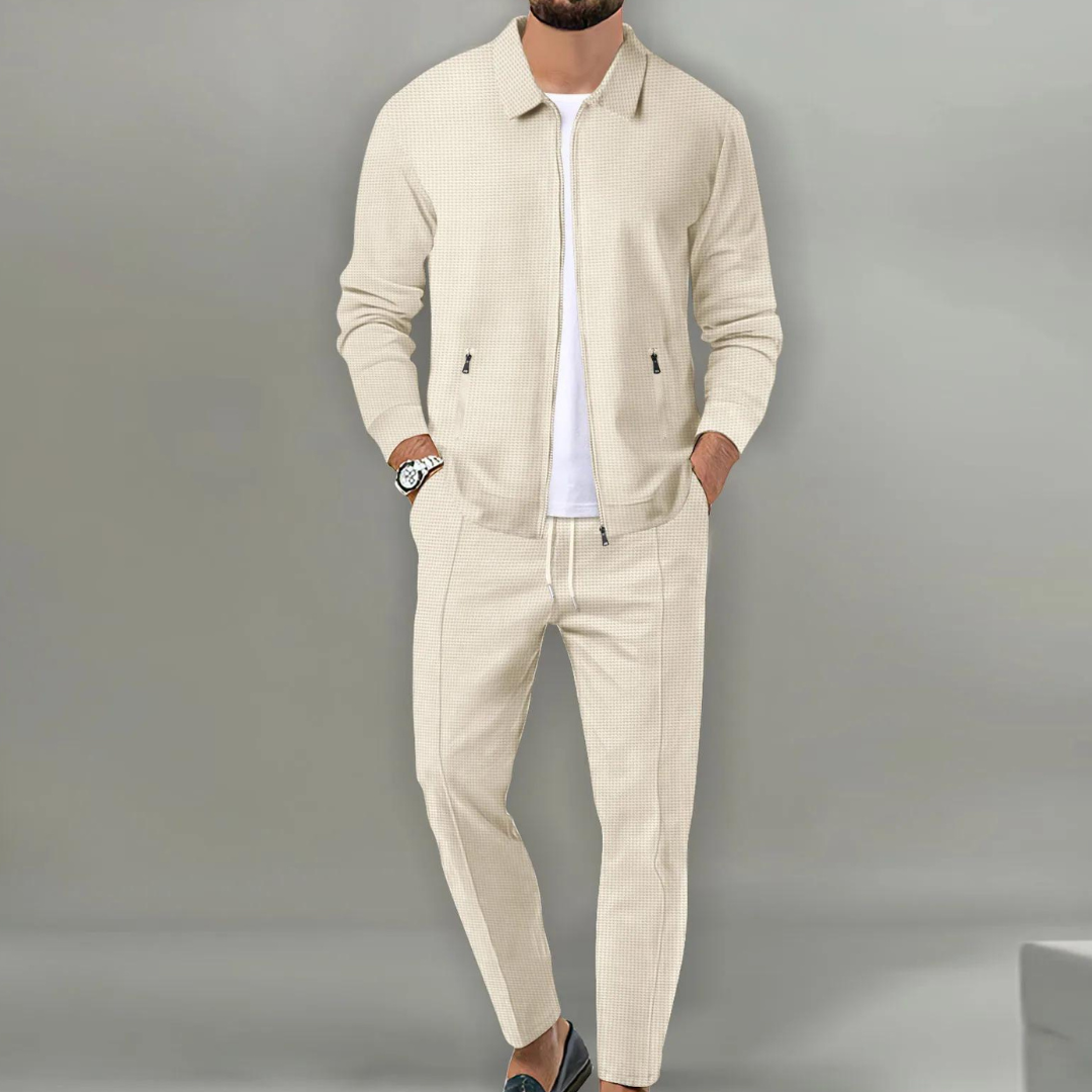 Streetwave Slim Fit Suit Set For Men Elegant Comfortable Monochrome Style Versatile Everyday Essential For Confident Men