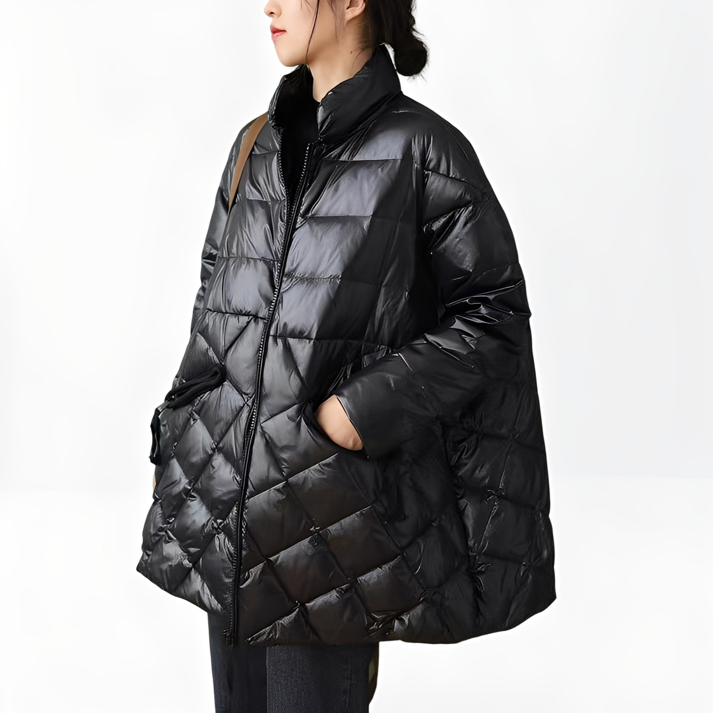 Street Wave Womens Down Jacket With Zip Pockets For Winter Warmth And Mobility For All Day Comfort