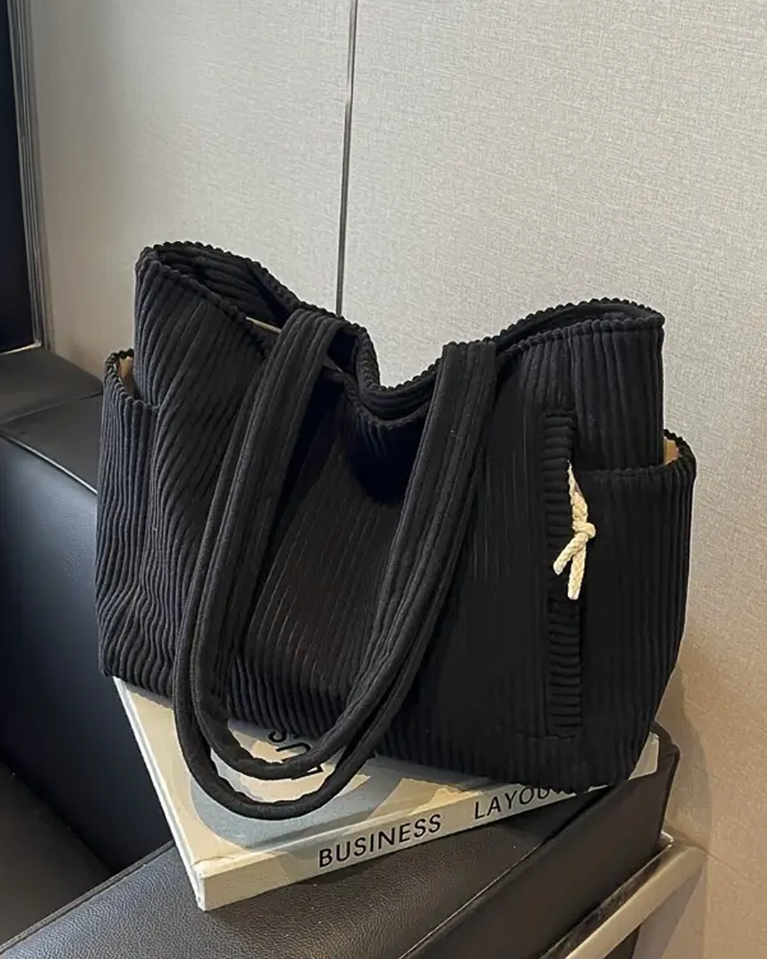 Aubrey Corduroy Tote Bag Street Wave For Everyday Use Roomy