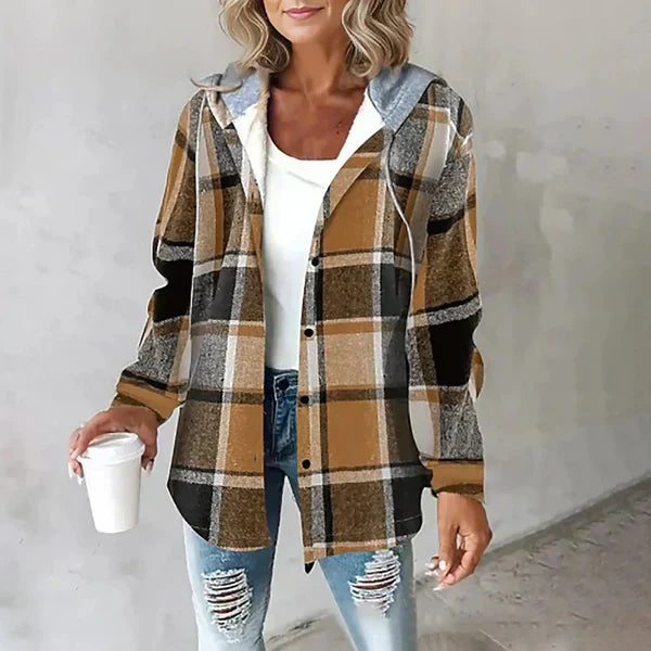 Street-wave Plaid Hoodie For Women - Cozy Warmth And Durable Comfort, Casual Chic Jacket
