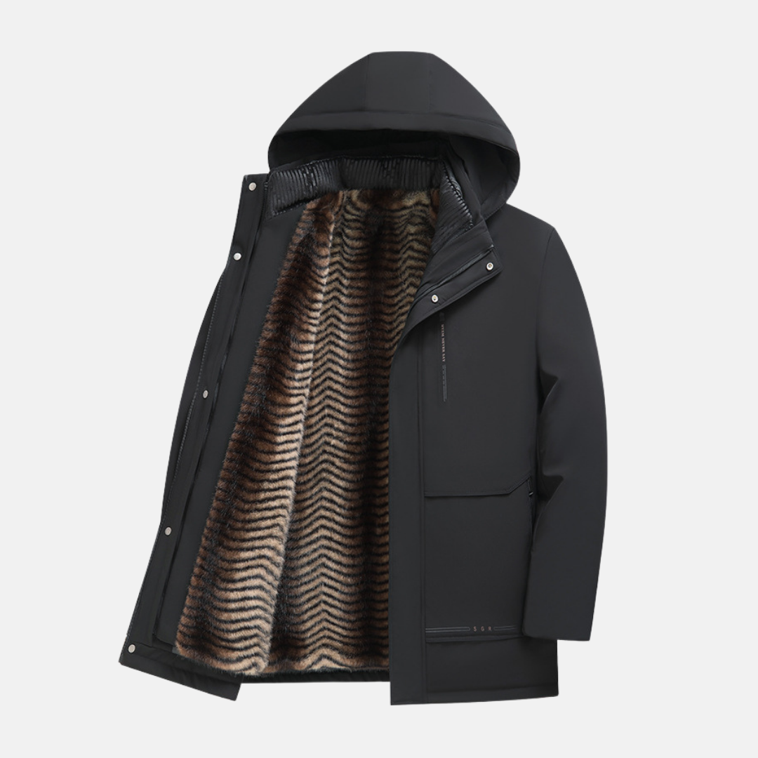 Street-Wave Mens Parka Jacket Hooded Weather Resistant Detachable Plush Lining