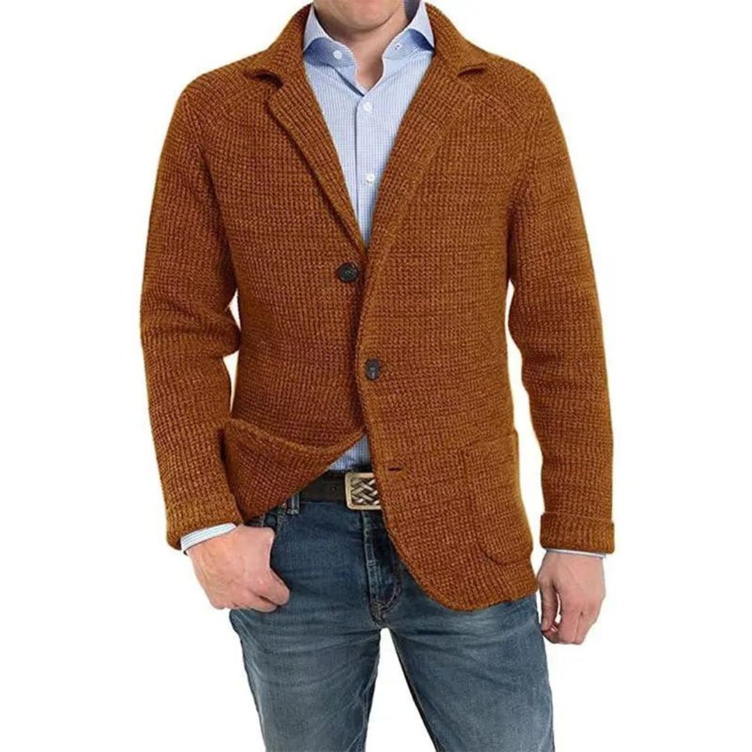 Ulysa Structured Knit Blazer With Lapel For Men Elegant Comfort And Perfect Fit