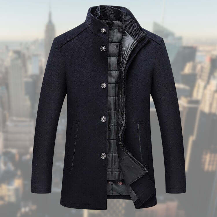 Street-Wave Mens Coat With Vest Lining Timeless Elegance Premium Materials For Modern Men