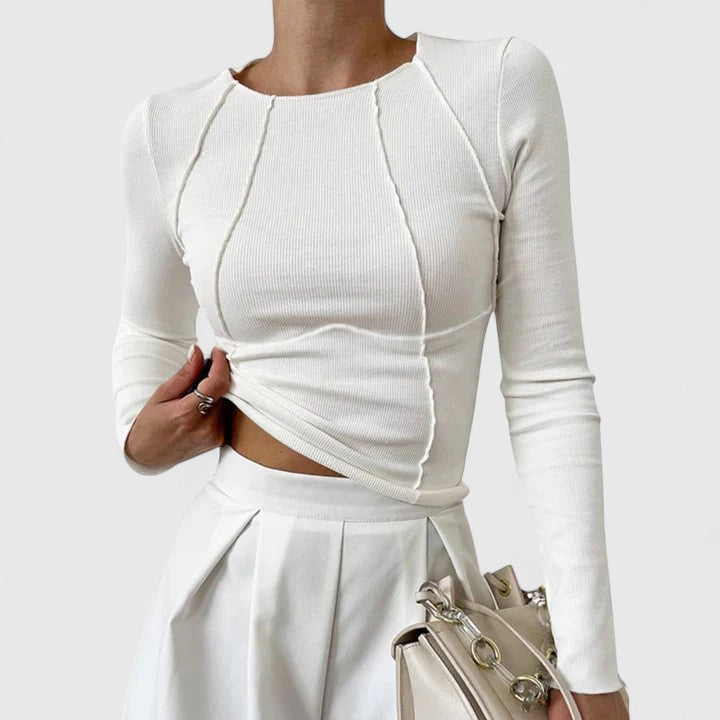 Street Wave Debbie Long Sleeve Top For Women Breathable Cotton Blend Slim Fit