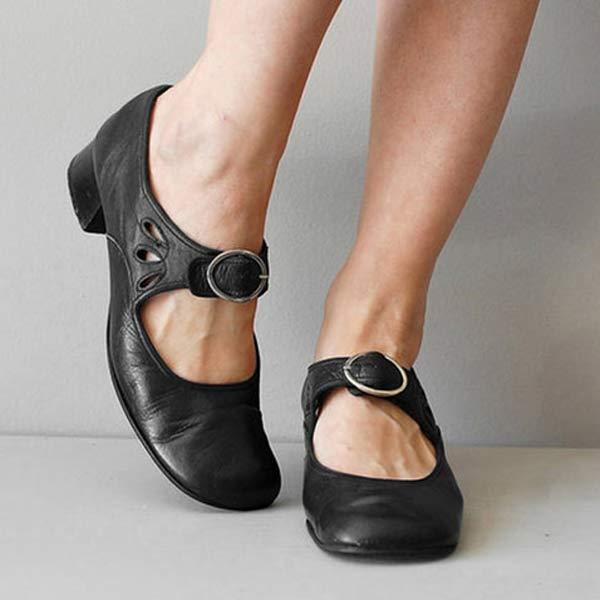 Beatrice Leather Wedge Sandals With Orthopedic Buckle For Women Street Wave All Day Comfort