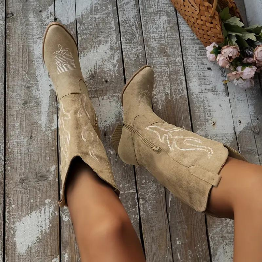 Streetwave Knee High Suede Boots With Chunky Heel And Side Zipper For Stylish Women