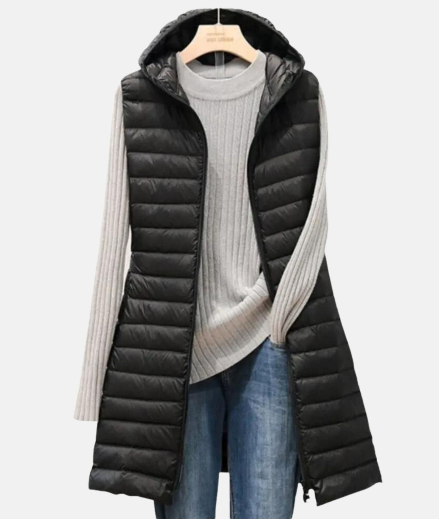 Street-wave Lightweight Long Puffer Coat For Women Hooded Slim Fit Warm Winter Outerwear