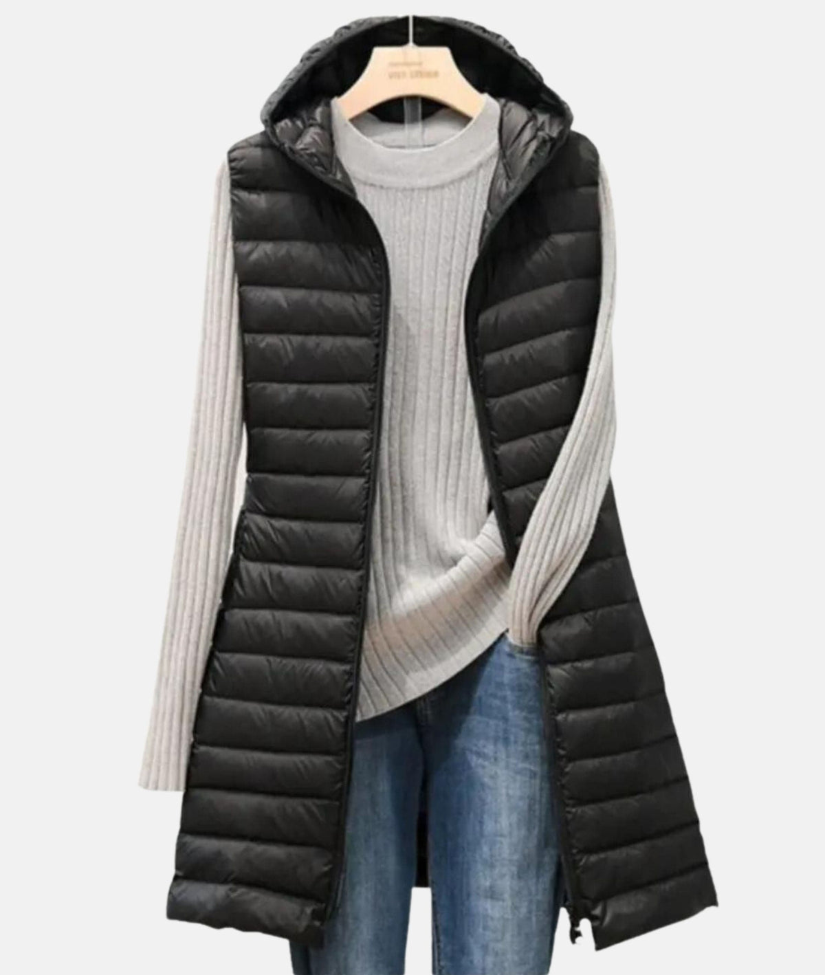 Street-wave Lightweight Long Puffer Coat For Women Hooded Slim Fit Warm Winter Outerwear