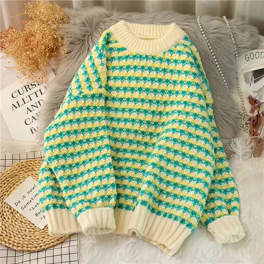 Street Wave Magdalen Round Neck Pullover for Women Soft Lightweight Knit Elegant Comfort Flattering Fit