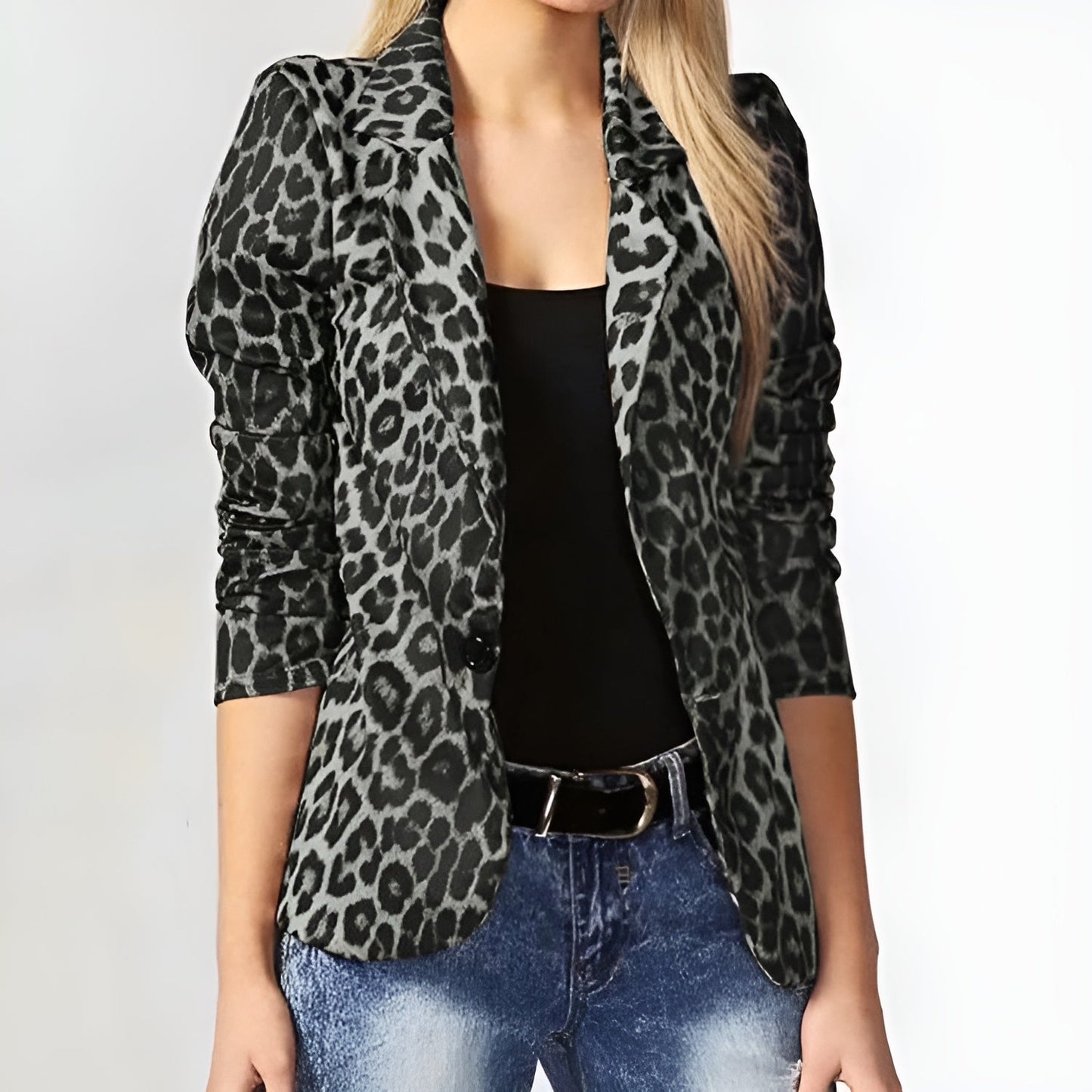 Leopard Print Blazer With Reverse Collar By Streetwave For Women Bold Office To Evening