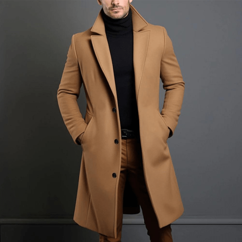 Street-wave Men's Long Winter Coat Warmth And Timeless Style With Structured Fit