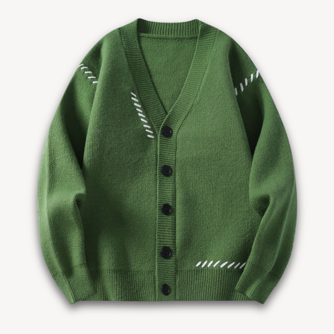 Men's Oversized Cardigan With Soft Knit Fabric Button Closure For Casual Layering Cream