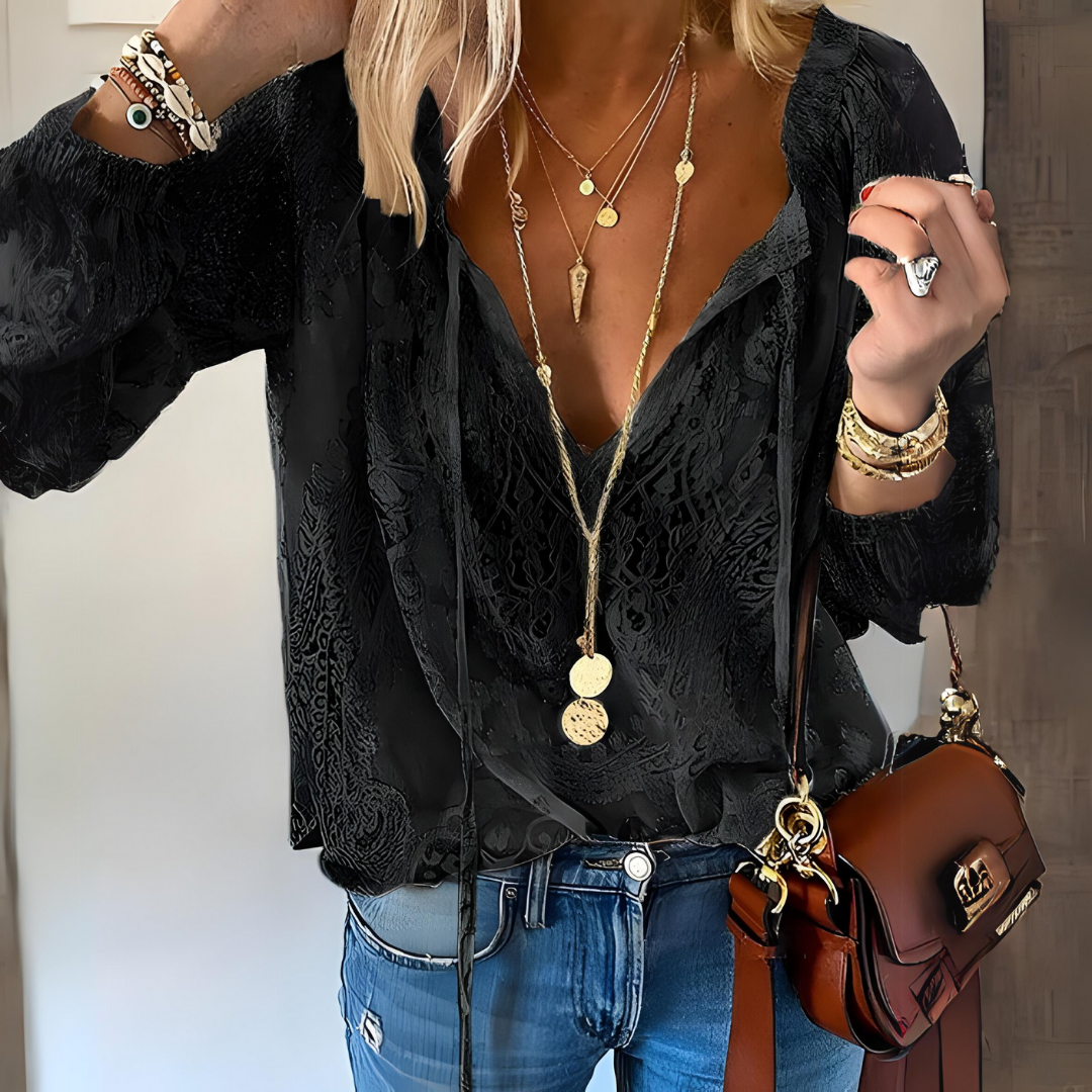 Street-Wave Catherine Sheer Lace Blouse Women Spring Chic