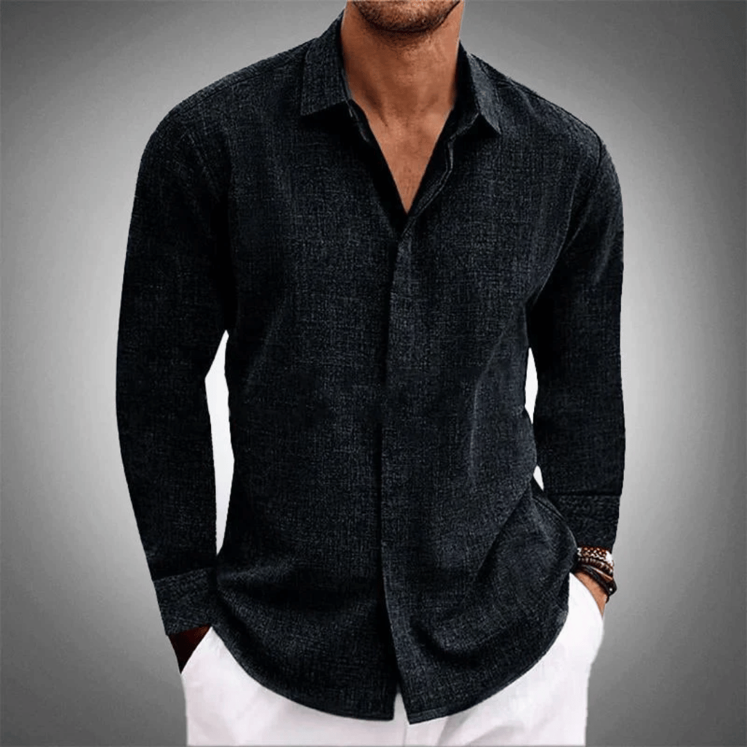 Nordic Flair Men's Long Sleeve Button Front Shirt With Breathable Fabric And Regular Fit