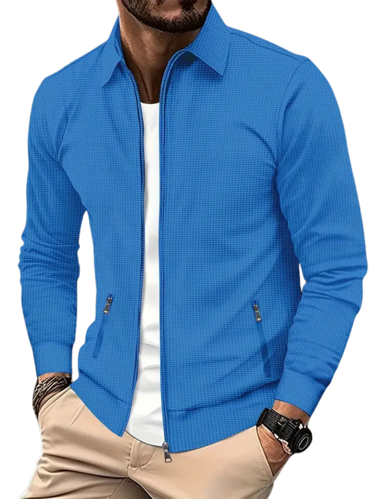 Street-wave Lightweight Zip Jacket for Men With Zippered Pockets And Elastic Cuffs