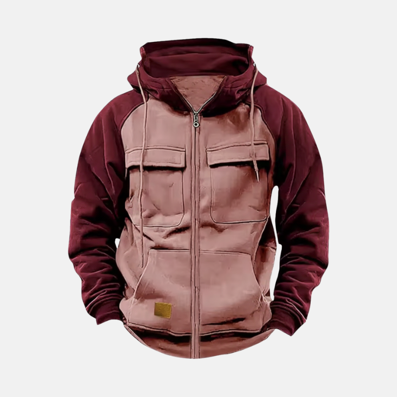 Mens Pullover Hoodie Knit Blend Relaxed Fit Hip Length Hood With Drawstrings Casual Athleisure Wear