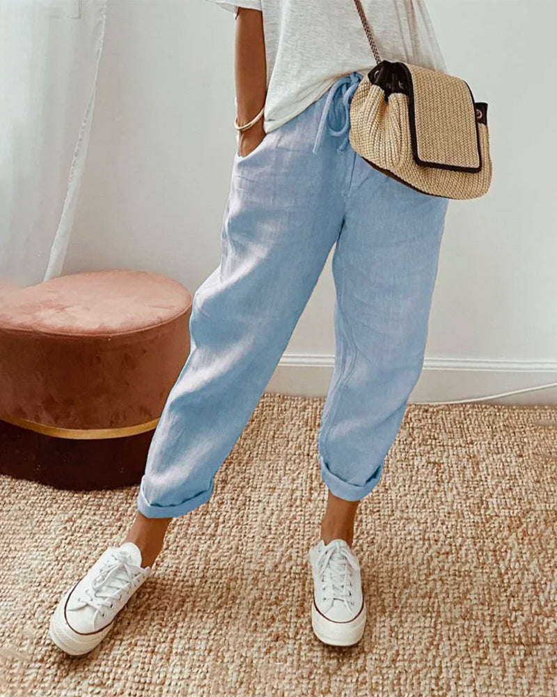 Women's Waistband Trouser with Casual Fit and Versatile Style