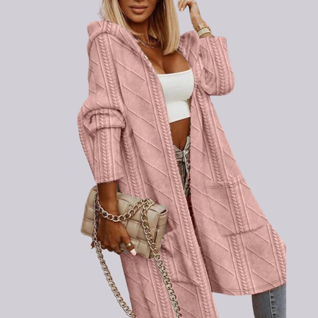 Streetwave Uxue Long Hooded Knit Cardigan For Women Cozy Warmth And Elegant Style