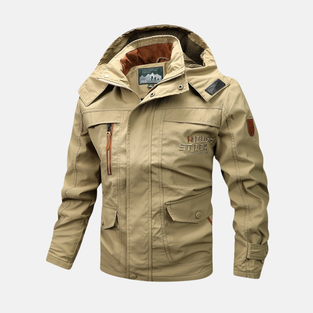 Street-Wave Nordisk Flair Men's Jacket Loose Fit Windproof Water Resistant Hooded Multi Pocket Full Zip
