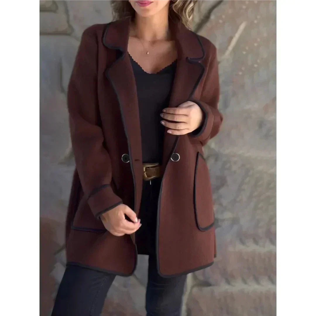 Street-Wave Womens Tailored Double-Breasted Coat Midi Length With Notch Collar For Everyday Fashion Lovers