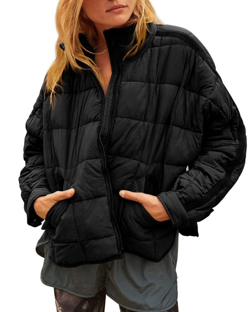 Street Wave Lightweight Compact Zip Puffer Jacket For Women Cloudlike Warmth And Modern Comfort