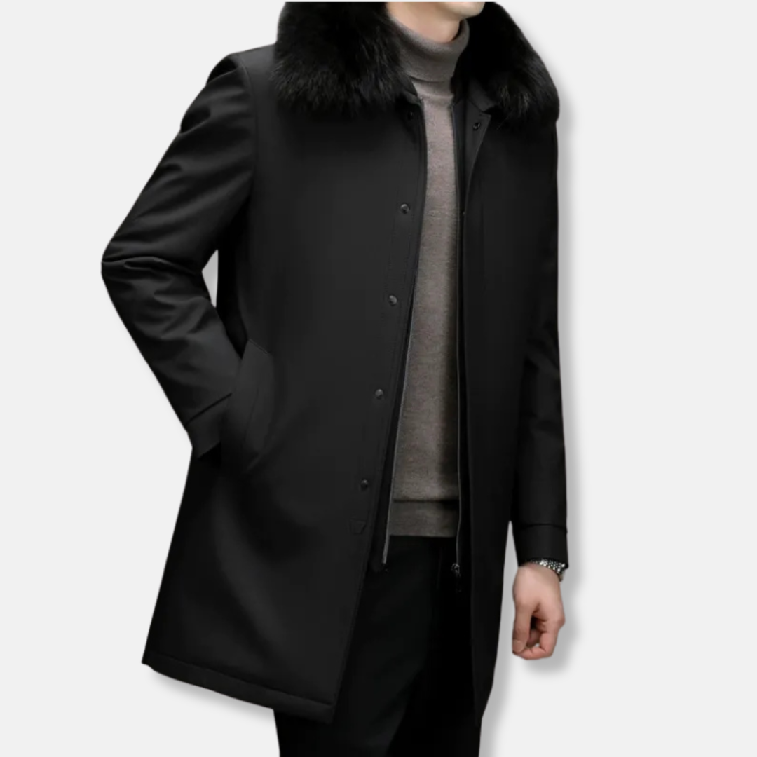 Street-Wave Men's Jacket With Detachable Faux Fur Collar