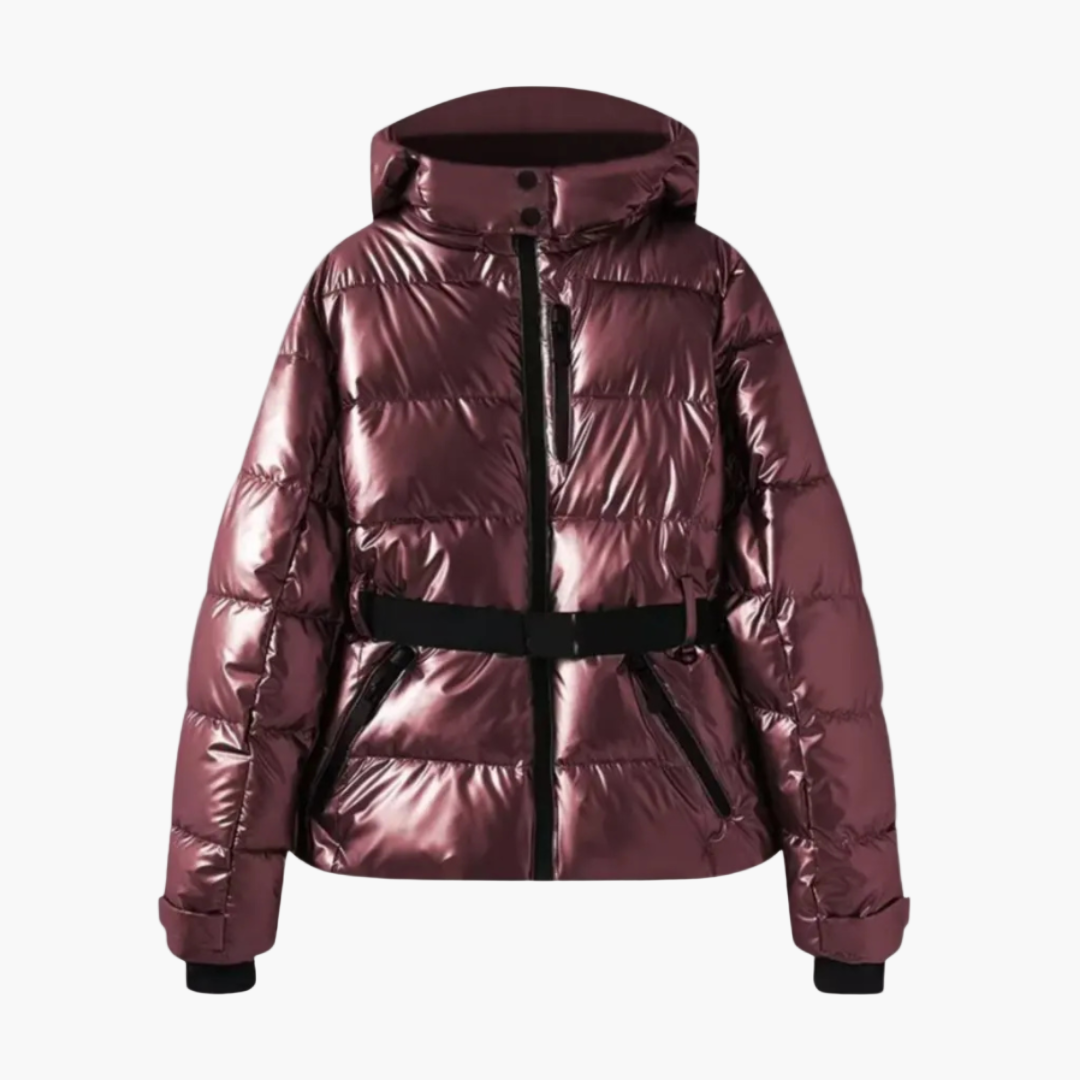 Street Wave Womens Quilted Belted Winter Hooded Warm Coat