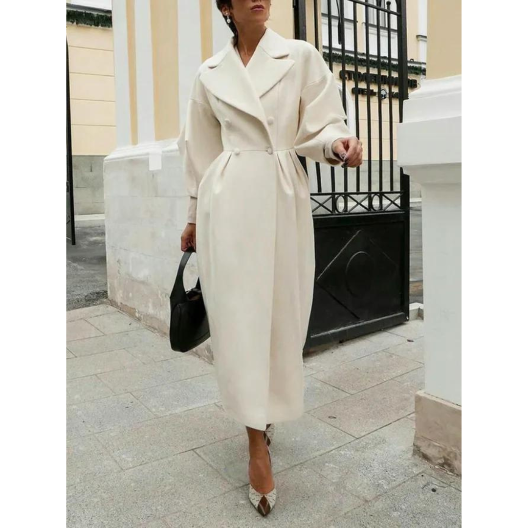 Streetwave Wool Blend Trench Coat For Women Double Breasted Long Elegant Silhouette Timeless Chic