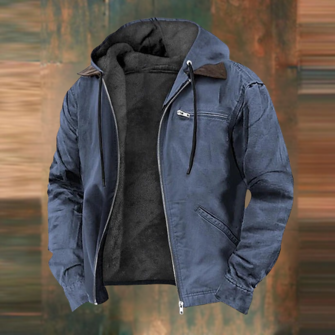 Jerome Leather Jacket With Hood For Men Warm Sustainable Outerwear With Tailored Fit For Everyday Urban Style