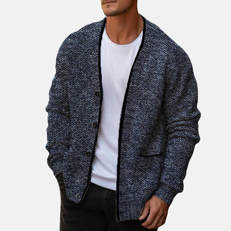 Mens Cardigan Wool Blend Relaxed Fit V Neck Button Front Knit Sweater For Men Casual Layering Essential