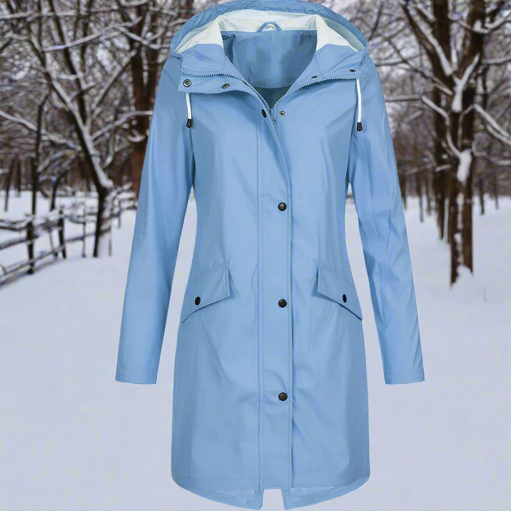 Street-wave Hooded Rain Jacket For Women Loose Fit Mid-Thigh Water-Resistant Premium Urban Comfort